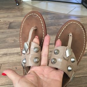 🔥 Clearance Sale 🎉Leather Silver Studded Sandals!